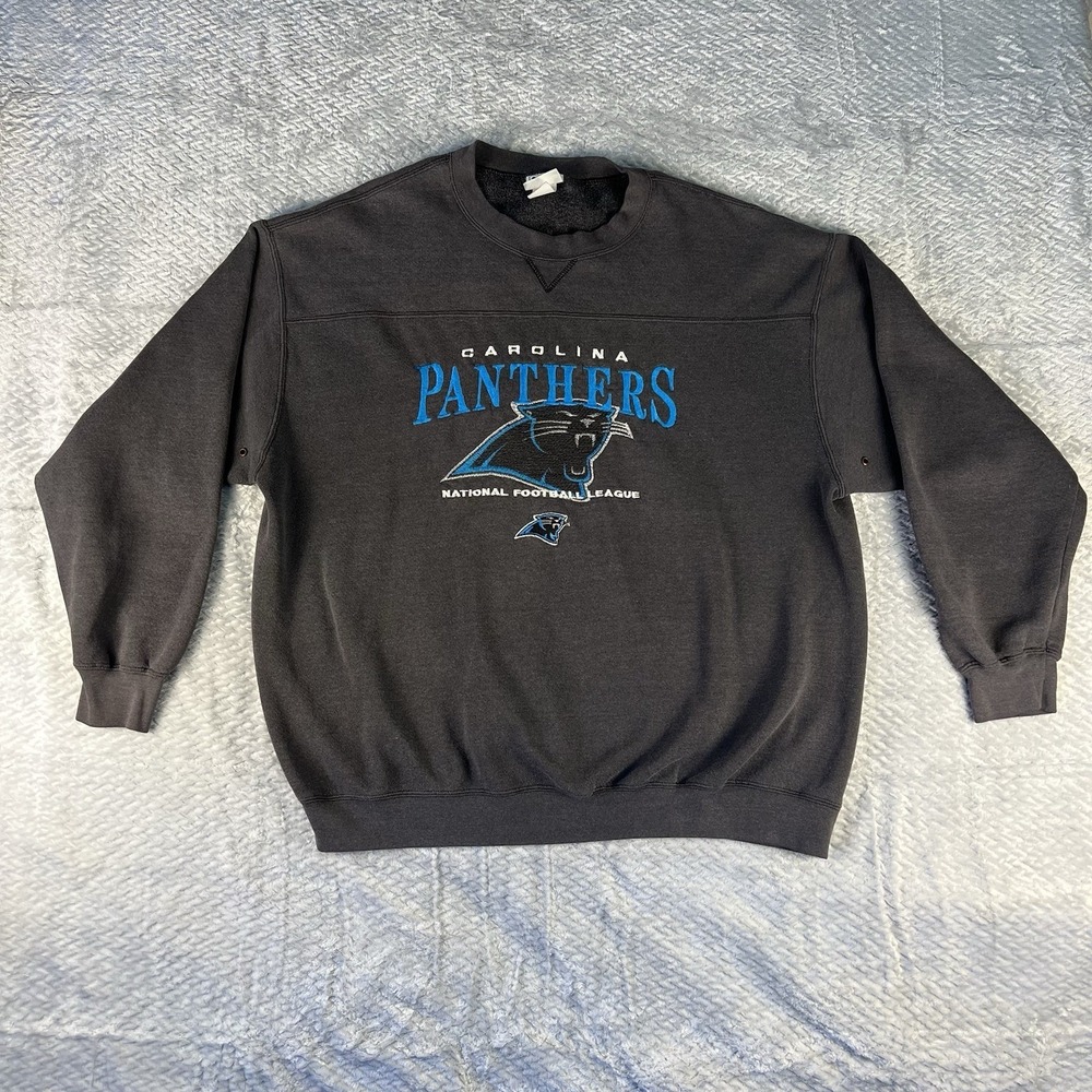 Vintage Lee Sport Carolina Panthers NFL Crewneck Sweatshirt XL Gray Embroidered